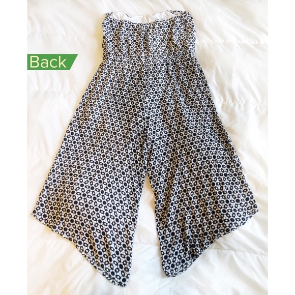 Black & White Strapless Jumpsuit/Romper - Picture 3 of 4